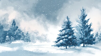 Winter background vector. Hand painted watercolor drawing for Christmas. and Happy New Year season. Background design for invitation, cards, social post, ad, cover, sale banner and invitation., no lo
