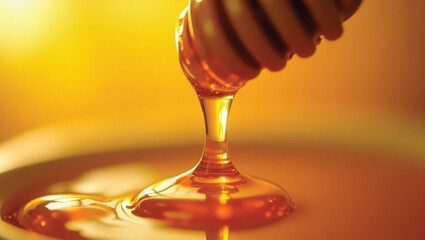 Organic raw golden honey texture