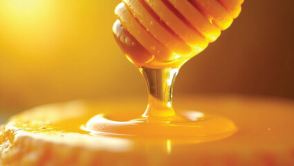 Organic raw golden honey texture