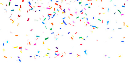 colorful confetti falling isolated on transparent png