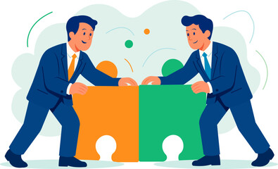 Teamwork and Collaboration Concept with Puzzle Pieces