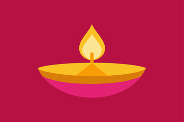 Fototapeta premium burning candle on a pink background