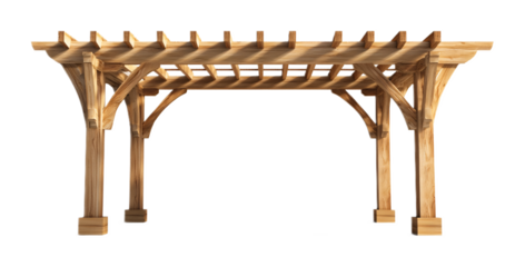 Pergola for Outdoor Living and Garden Design - Isolated on White Background