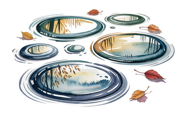 Rainy Day Watercolor Puddle Collection