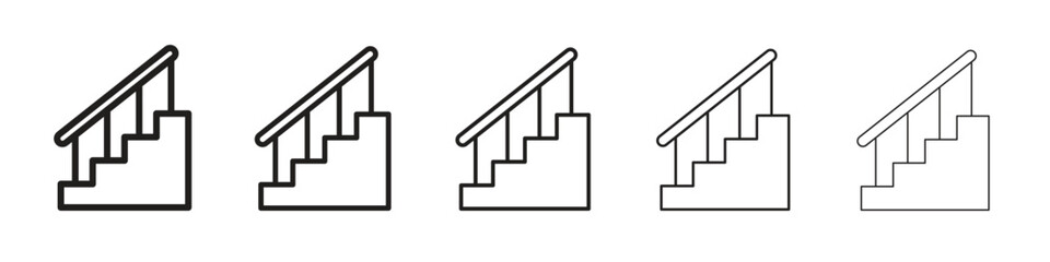 Obraz premium Stairs icon, outline vector logo illustration, linear pictogram isolated
