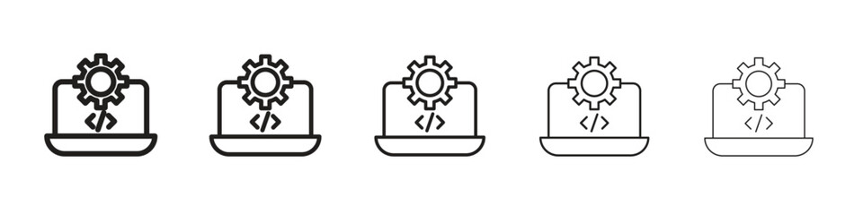 Software Engineering icon, outline vector logo illustration, linear pictogram isolated