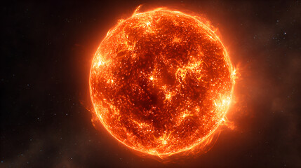 Sun exploding in outer space generating solar flares