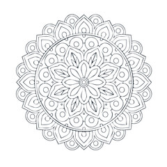 Simple Mandala Design for Coloring – Vector Floral and Geometric Ornamental Mandalas Illustration

