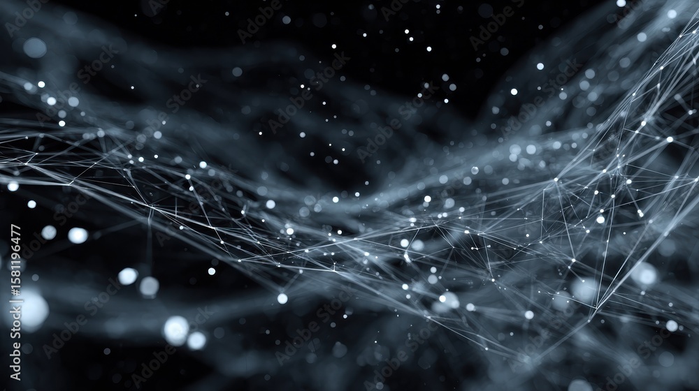 Poster high tech futuristic technology abstract technology particle mesh style background