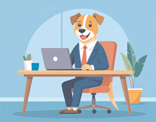A01_business-dog_office_vector