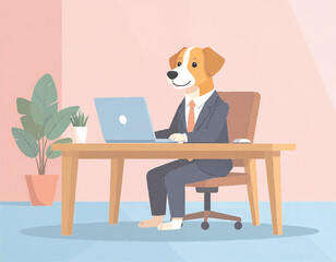 A01_business-dog_office_vector
