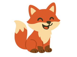Cute Fox Cartoon Illustration