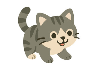 Cute Kitten Cartoon Illustration