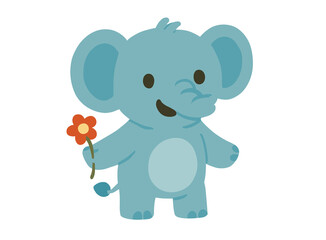 Cute Baby Elephant Cartoon Illustration