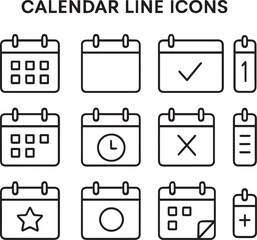 Calendar line icon vector on a white background

