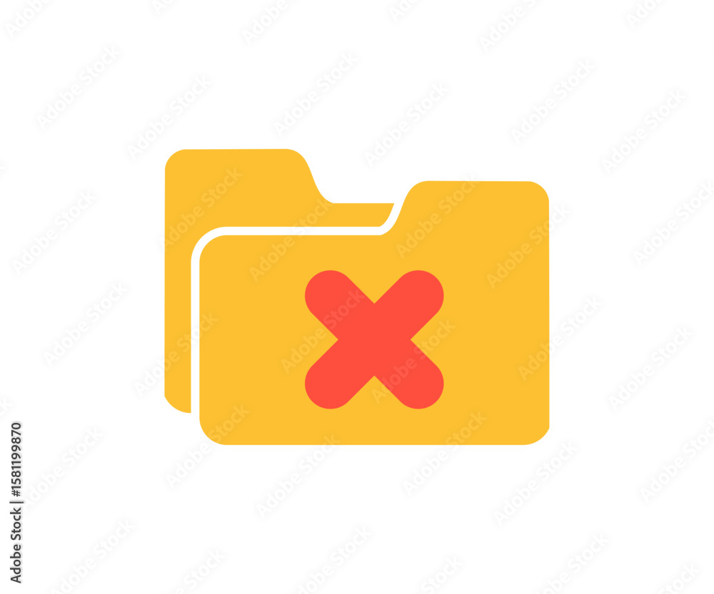 Aufkleber rejected folder icon. folder with cross mark vector design and illustration.
