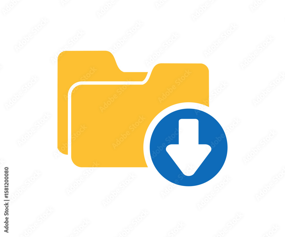Poster download file icon. file folder icon. folder with files vector design and illustration.