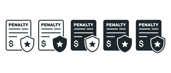 Penalty document icon. Illustration vector