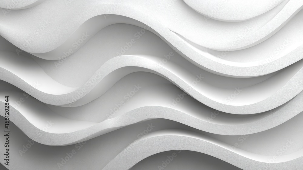 Poster the textured surface features continuous white waves that create a fluid and modern aesthetic, suita