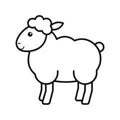 Simple Sheep Outline Vector Animal Sketch