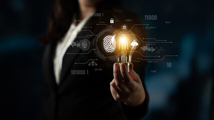 Biometric fingerprint identification and cybersecurity system ensuring secure access, identity...