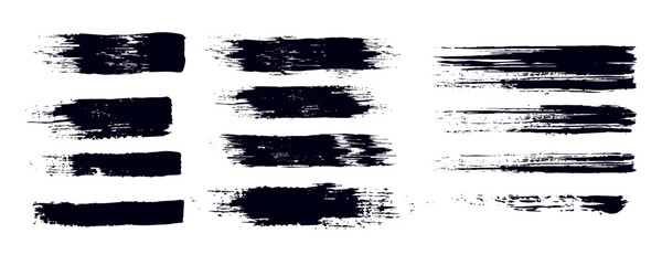 Brush strokes vector. Set of text boxes. Paintbrush collection. Grunge design elements. Dirty texture banners. modern. eps10