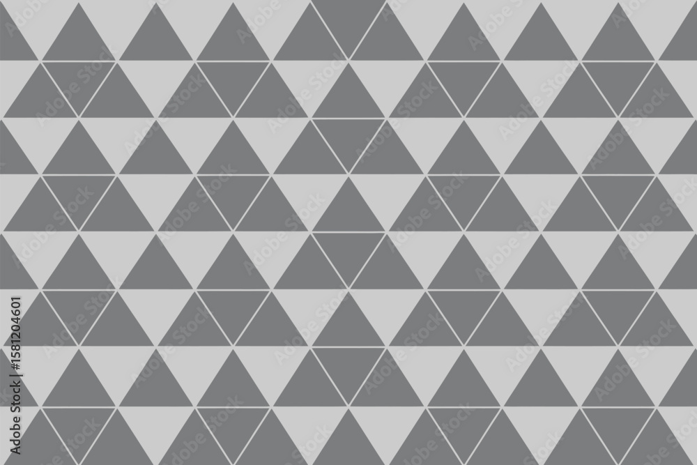 Poster geometric pattern features gray triangles in a seamless, modern design.