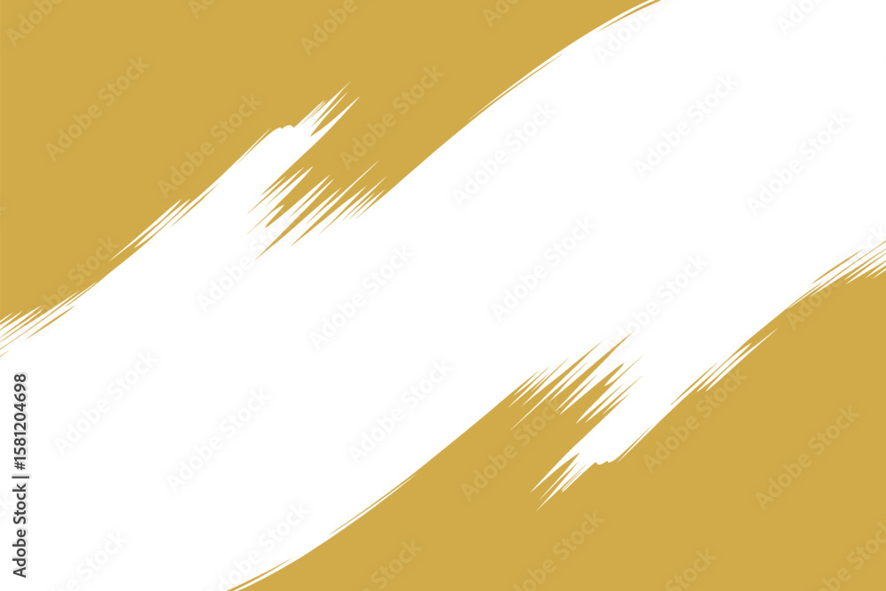 Poster golden brush strokes create a dynamic frame for text or design.