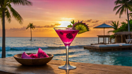 Sunset Dragon Fruit Cocktail