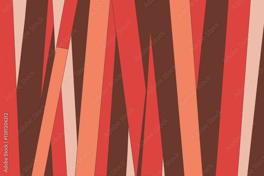 Poster abstract geometric shapes in red and brown create a modern pattern