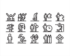 Computers and networking, bold line icons