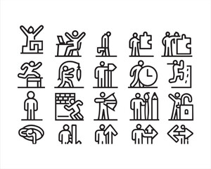 Computers and networking, bold line icons