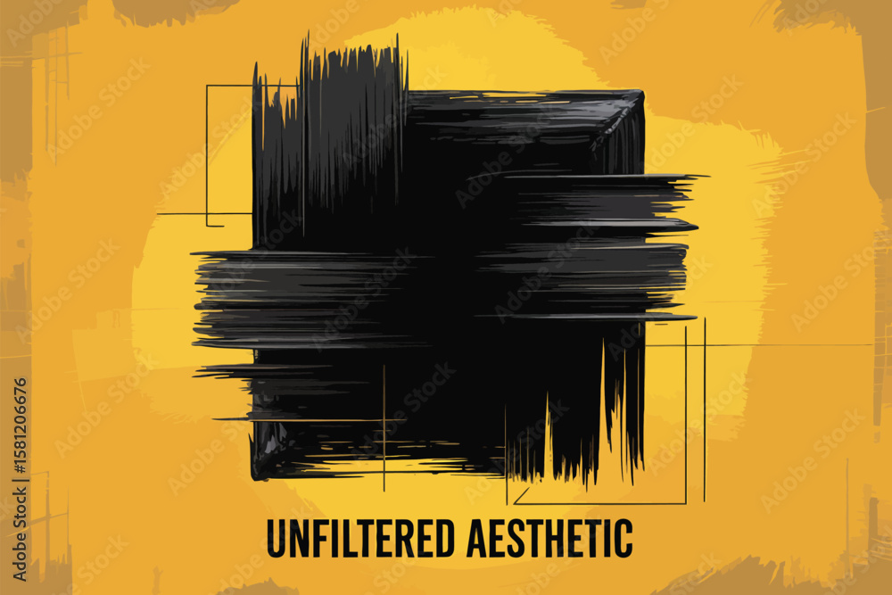 Poster abstract brush strokes create a bold, unfiltered aesthetic design element.