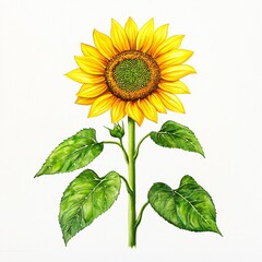 Fototapeta premium The healing power of nature sunflower symbolizing mental health awareness botanical illustration indoor environment uplifting concept