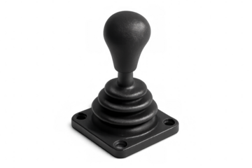 Retro joystick controller standing on transparent background