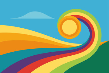 abstract background with rainbow