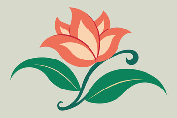 vector illustration of a red flower