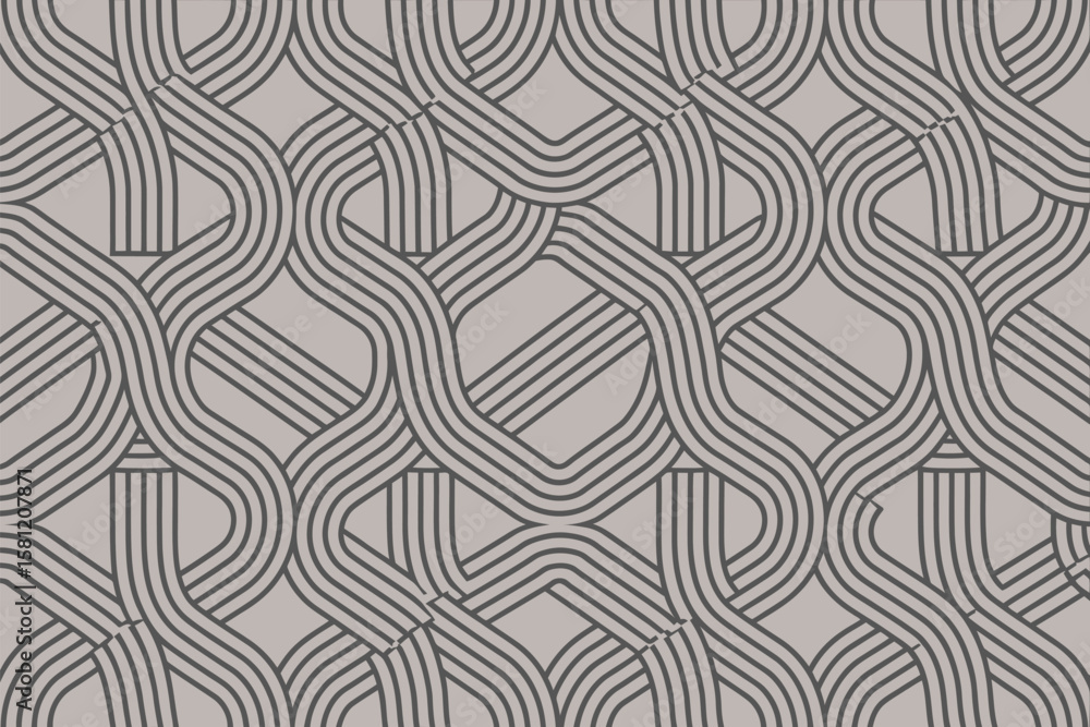 Poster wavy lines create an abstract geometric pattern in a seamless design.