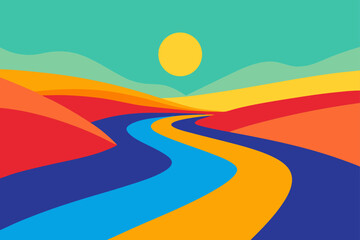 abstract background with rainbow