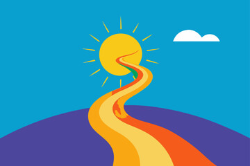 vector illustration of a tropical island