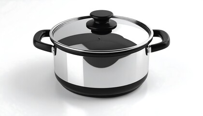 Stainless steel pot with glass lid