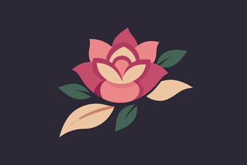 vector illustration of a pink rose