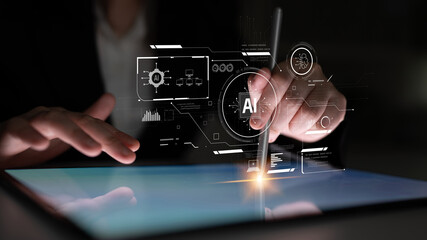 AI interface showing how artificial intelligence powers systems. AI Artificial intelligence...