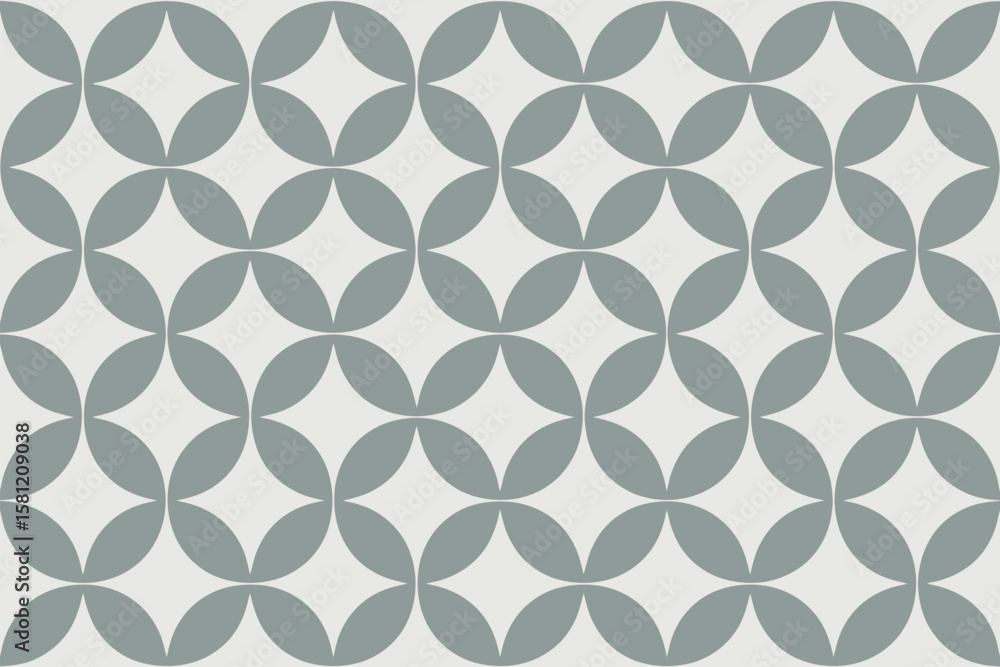 Aufkleber seamless pattern features interlocking gray circles and diamond shapes.