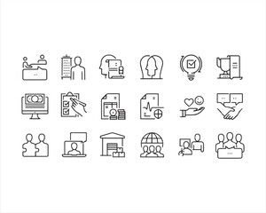 Conceptual figures, bold line icons