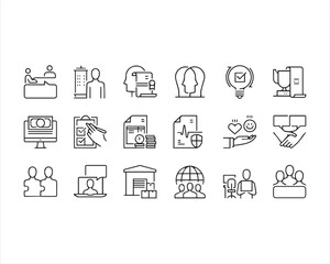 Conceptual figures, bold line icons