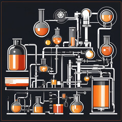 Schematic representation of the chemical technological and laboratory industry