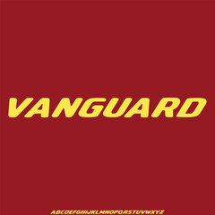 Strong futuristic alphabet display font vector. Modern vanguard bold typeface