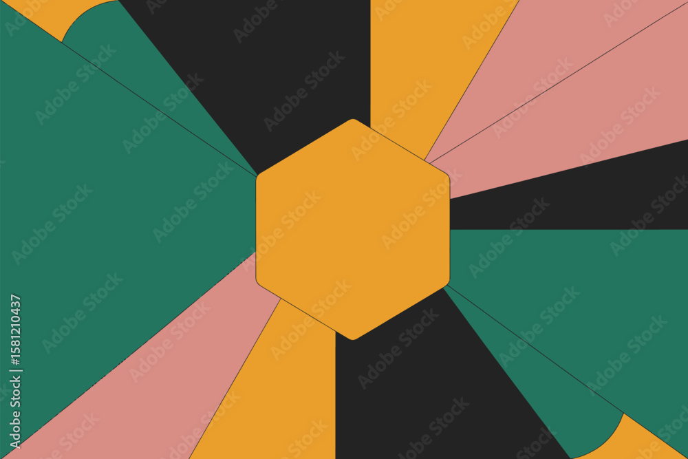 Aufkleber geometric shapes create a modern abstract design with bold color blocks.