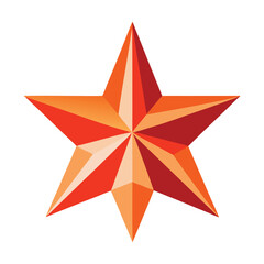 Fototapeta premium Orange and red polygonal star logo graphic on white background symmetrical design icon